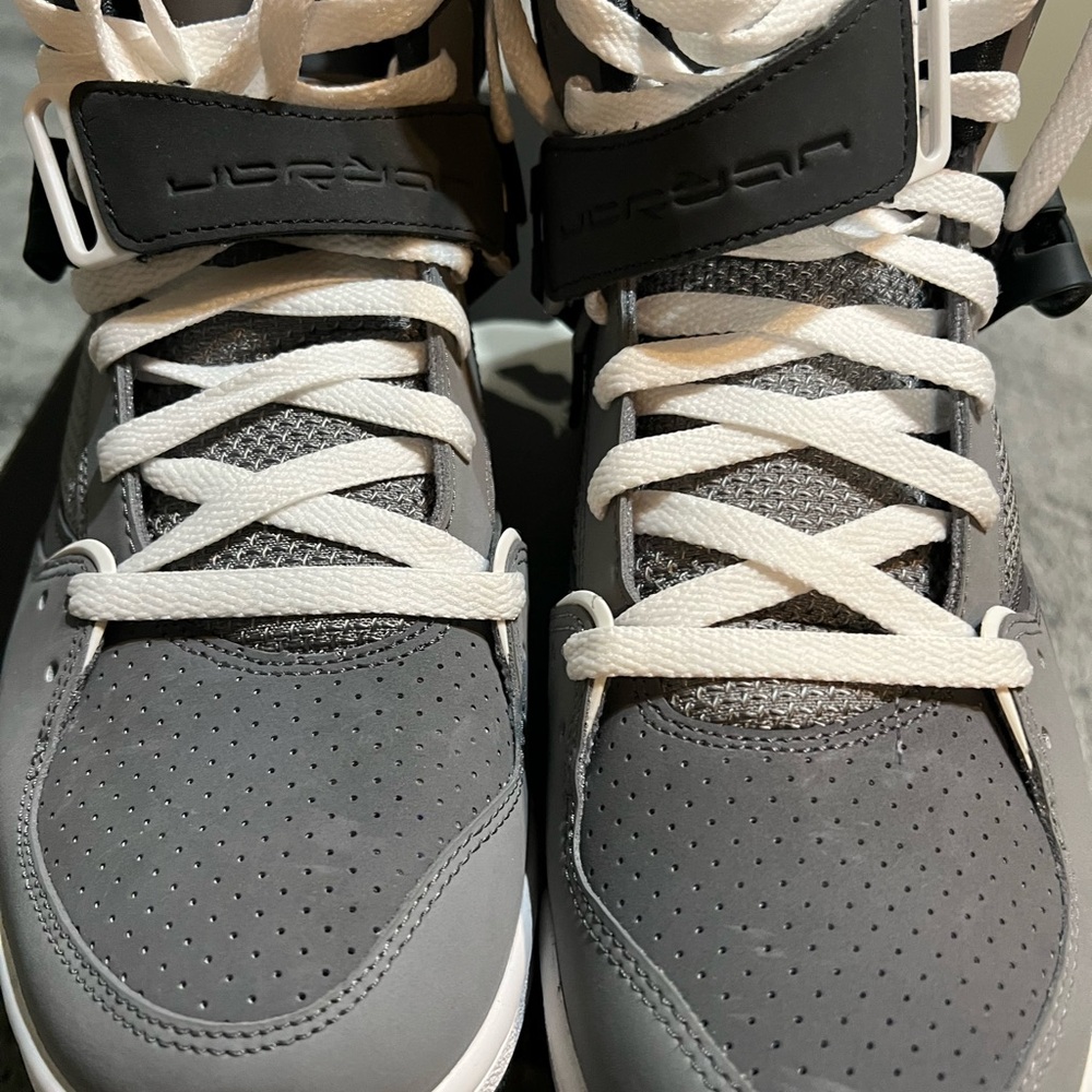 Gray and White High-Top Sneakers